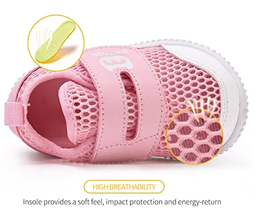 BMCiTYBM Baby Walking Shoes Infant Sneakers Girls Boys Mesh First Walkers Shoes 6 9 12 18 24 Months Pink Size 12-18 Months Infant