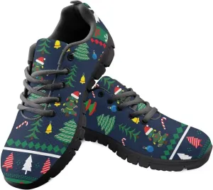 FKELYI Women's Christmas Shoes Lightweight Sneakers Outdoor Sport Running Shoes Walking Flats