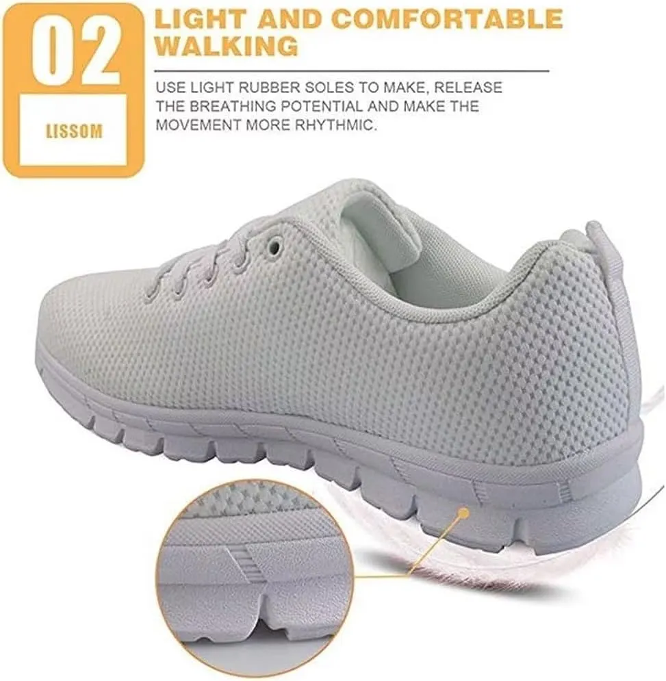 FKELYI Women's Christmas Shoes Lightweight Sneakers Outdoor Sport Running Shoes Walking Flats