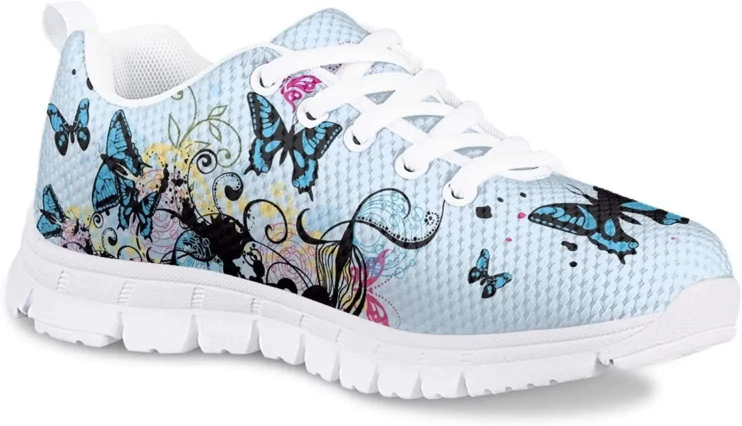 GIFTPUZZ Kids Running Shoes Casual Mesh Breathable Walking Hiking Sports Sneakers Platform Flats