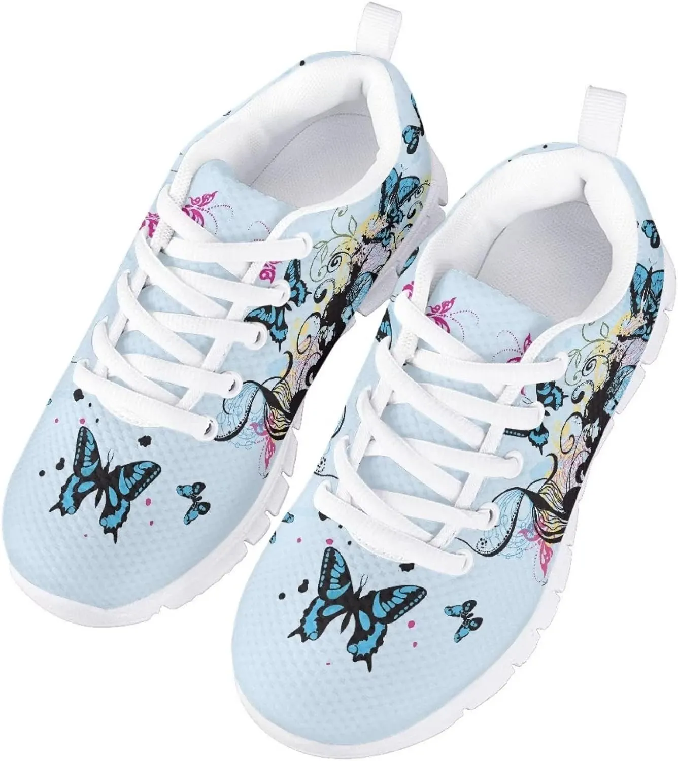 GIFTPUZZ Kids Running Shoes Casual Mesh Breathable Walking Hiking Sports Sneakers Platform Flats