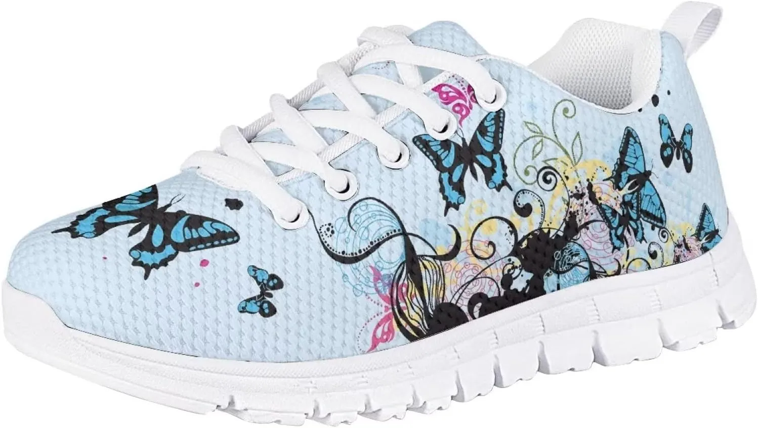 GIFTPUZZ Kids Running Shoes Casual Mesh Breathable Walking Hiking Sports Sneakers Platform Flats