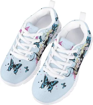 GIFTPUZZ Kids Running Shoes Casual Mesh Breathable Walking Hiking Sports Sneakers Platform Flats