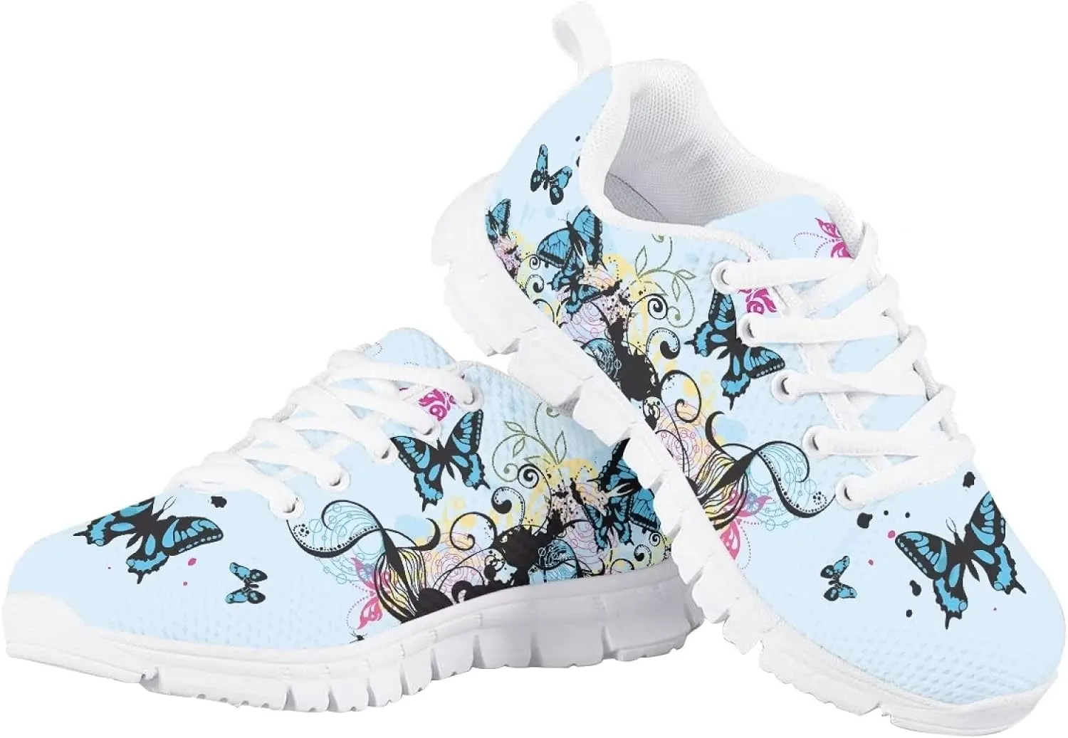 GIFTPUZZ Kids Running Shoes Casual Mesh Breathable Walking Hiking Sports Sneakers Platform Flats