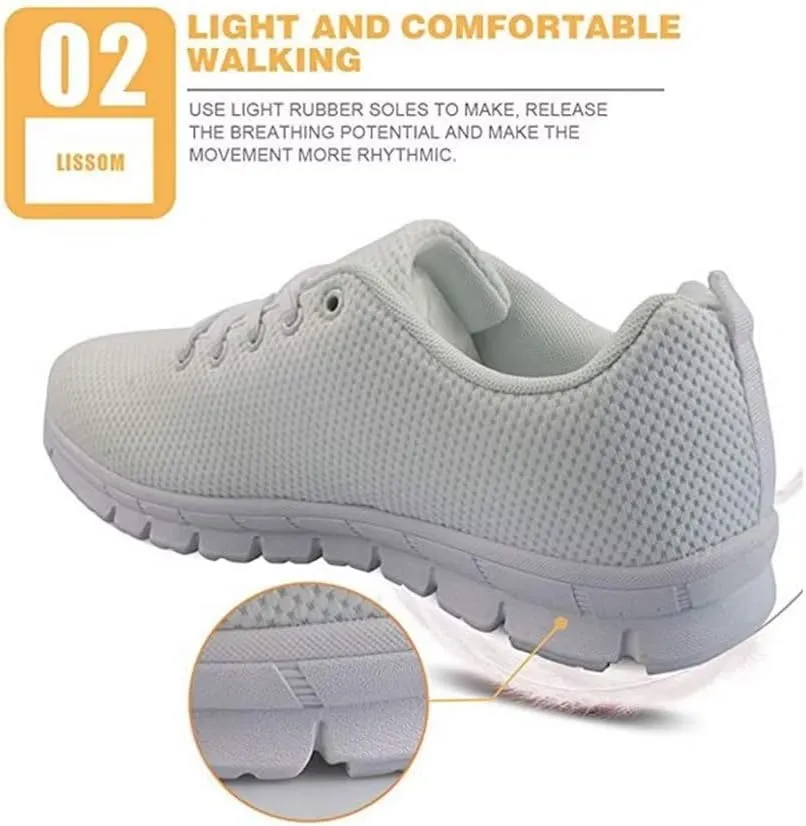 Jeiento Christmas Outdoor Running Sneaker for Women Men Comfort Holiday Shoes Non Slip Walking Shoes for Christmas Party Hiking Walking Sports Travel Jogging Shoes