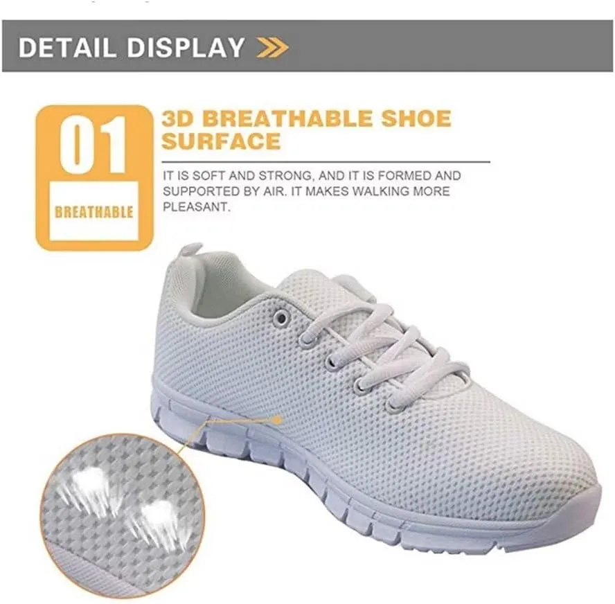 Jeiento Christmas Outdoor Running Sneaker for Women Men Comfort Holiday Shoes Non Slip Walking Shoes for Christmas Party Hiking Walking Sports Travel Jogging Shoes
