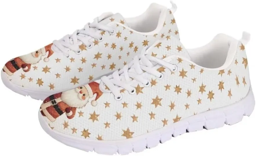 Jeiento Christmas Outdoor Running Sneaker for Women Men Comfort Holiday Shoes Non Slip Walking Shoes for Christmas Party Hiking Walking Sports Travel Jogging Shoes