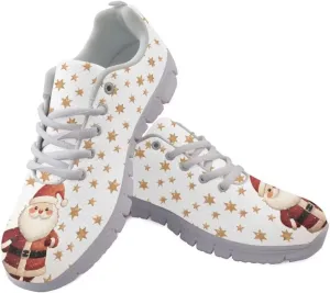 Jeiento Christmas Outdoor Running Sneaker for Women Men Comfort Holiday Shoes Non Slip Walking Shoes for Christmas Party Hiking Walking Sports Travel Jogging Shoes