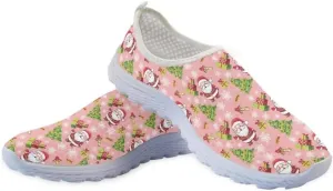 Jeiento Christmas Running Shoes Fashion Slip-On Workout Sneakers Athletic Walking Shoes for Hiking Walking Sports Gym Shoes