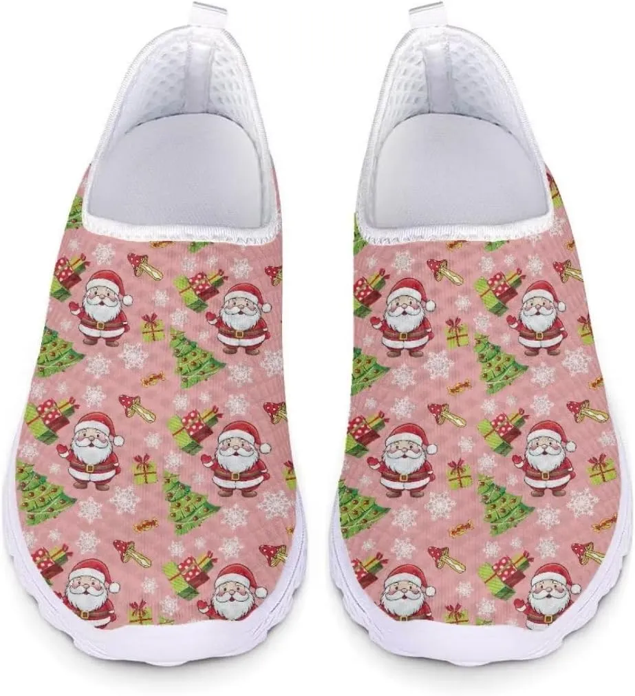 Jeiento Christmas Running Shoes Fashion Slip-On Workout Sneakers Athletic Walking Shoes for Hiking Walking Sports Gym Shoes