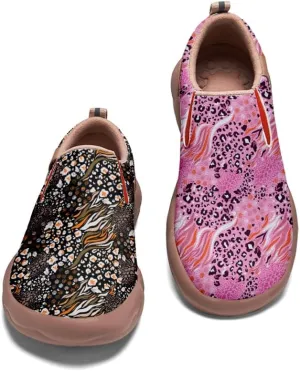 Kid's Slip-on Loafers Boys Girls Walking Shoes Fashion Casual Microfiber Leather Sneakers Patchwork Floral Plants Painted Travel Shoes