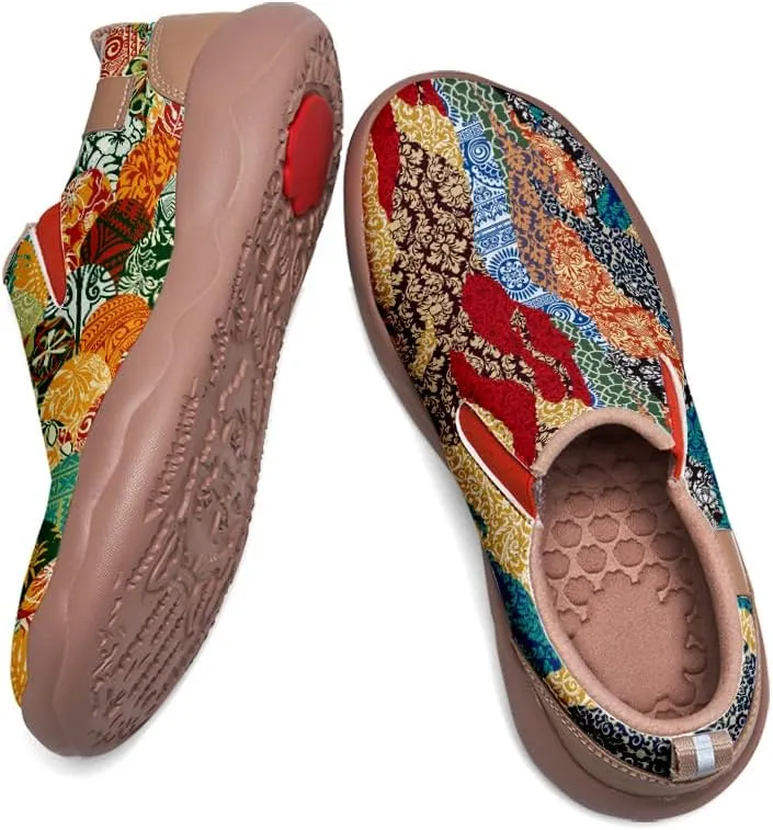 Kid's Slip-on Loafers Boys Girls Walking Shoes Fashion Casual Microfiber Leather Sneakers Patchwork Floral Plants Painted Travel Shoes