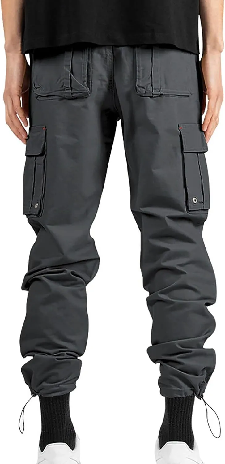 Mens Cargo Pants Outdoor Hiking Tactical Pants Relaxed Fit Camo Combat Pants Waterproof Carpenter Pants with Pockets