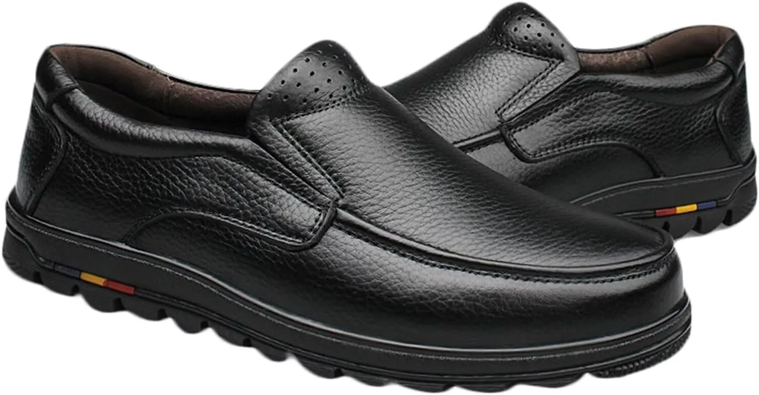Men's Casual Loafers Classic Leather Business Shoes Comfortable Walking Shoes Outdoor Driving Shoes