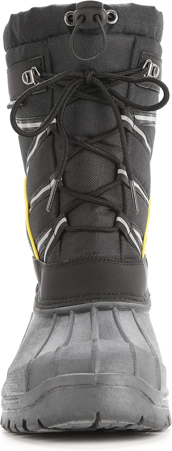 Mens Cold Weather Snow Boot, Waterproof Insulated, Fur Lined, Slip-Resistant, Sizes 10-13