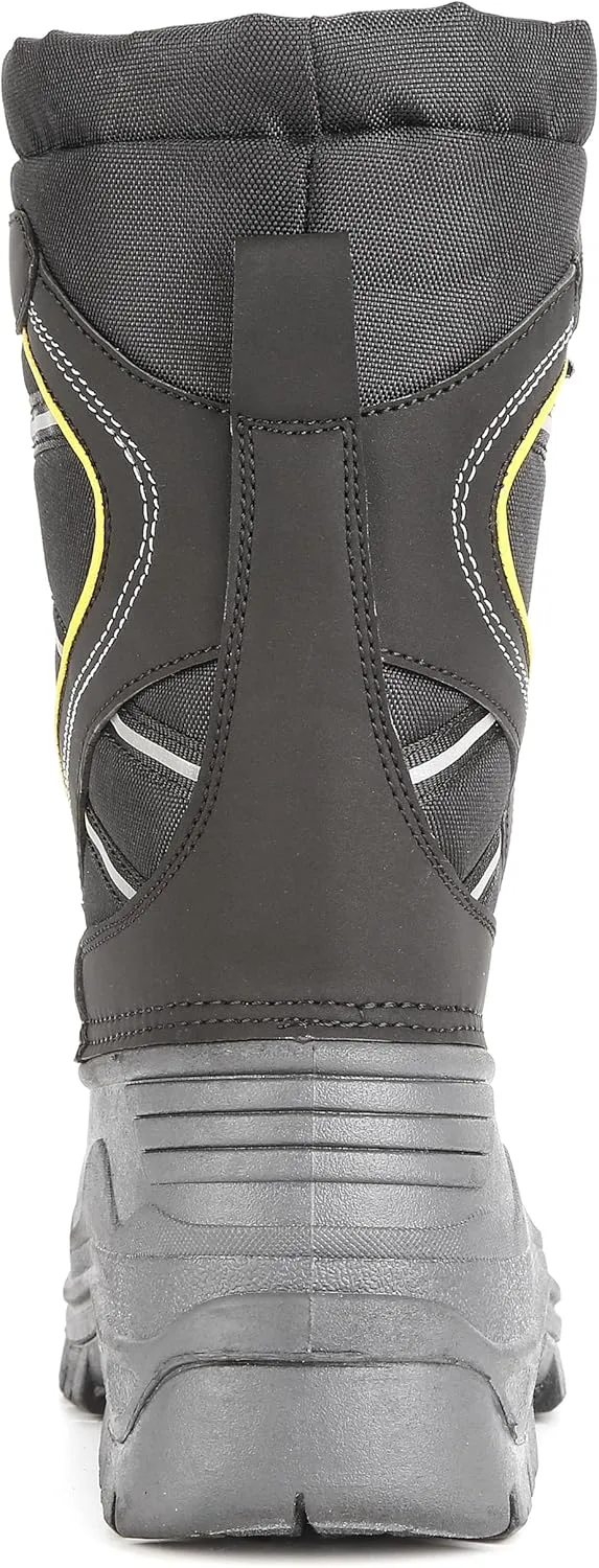 Mens Cold Weather Snow Boot, Waterproof Insulated, Fur Lined, Slip-Resistant, Sizes 10-13