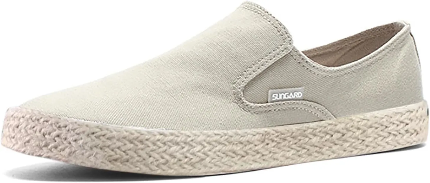 Mens Slip On Sneakers Lightweight Breathable Non-Slip Walking Shoes Comfortable Canvas Sneaker for Work, Running，Walking，Business