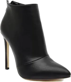 MM July Black Ankle Boots Heels Leather