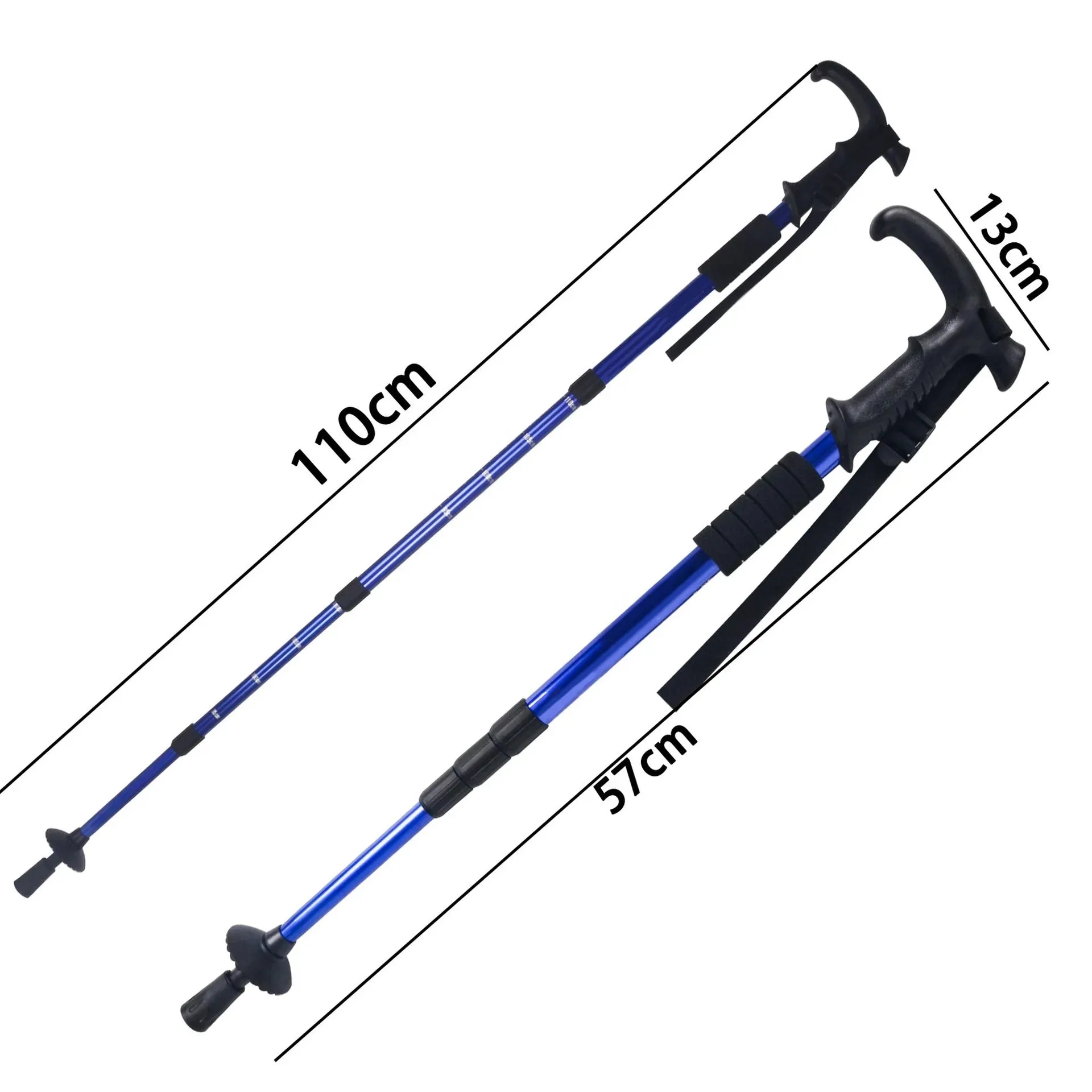 Outdoor trekking pole multi-functional Aluminum Telescopic Anti Shock Hiking Pole Walking Sticks Trekking Poles