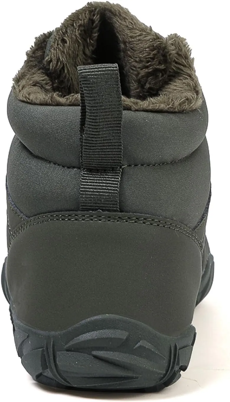 SECHRITE Hike Barefoot Shoes Womens Mens Winter Barefoot Boots Wide Toe Box Non-Slip Walking Boots Zero Drop Sole