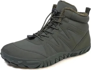 SECHRITE Hike Barefoot Shoes Womens Mens Winter Barefoot Boots Wide Toe Box Non-Slip Walking Boots Zero Drop Sole