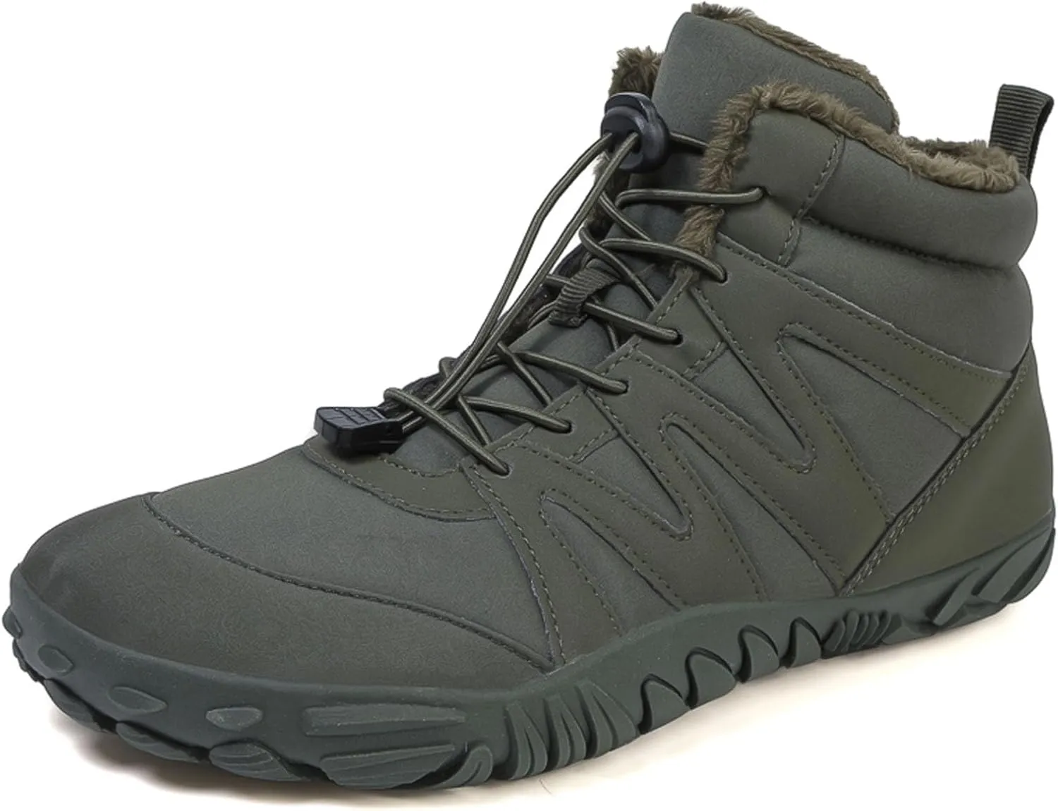 SECHRITE Hike Barefoot Shoes Womens Mens Winter Barefoot Boots Wide Toe Box Non-Slip Walking Boots Zero Drop Sole