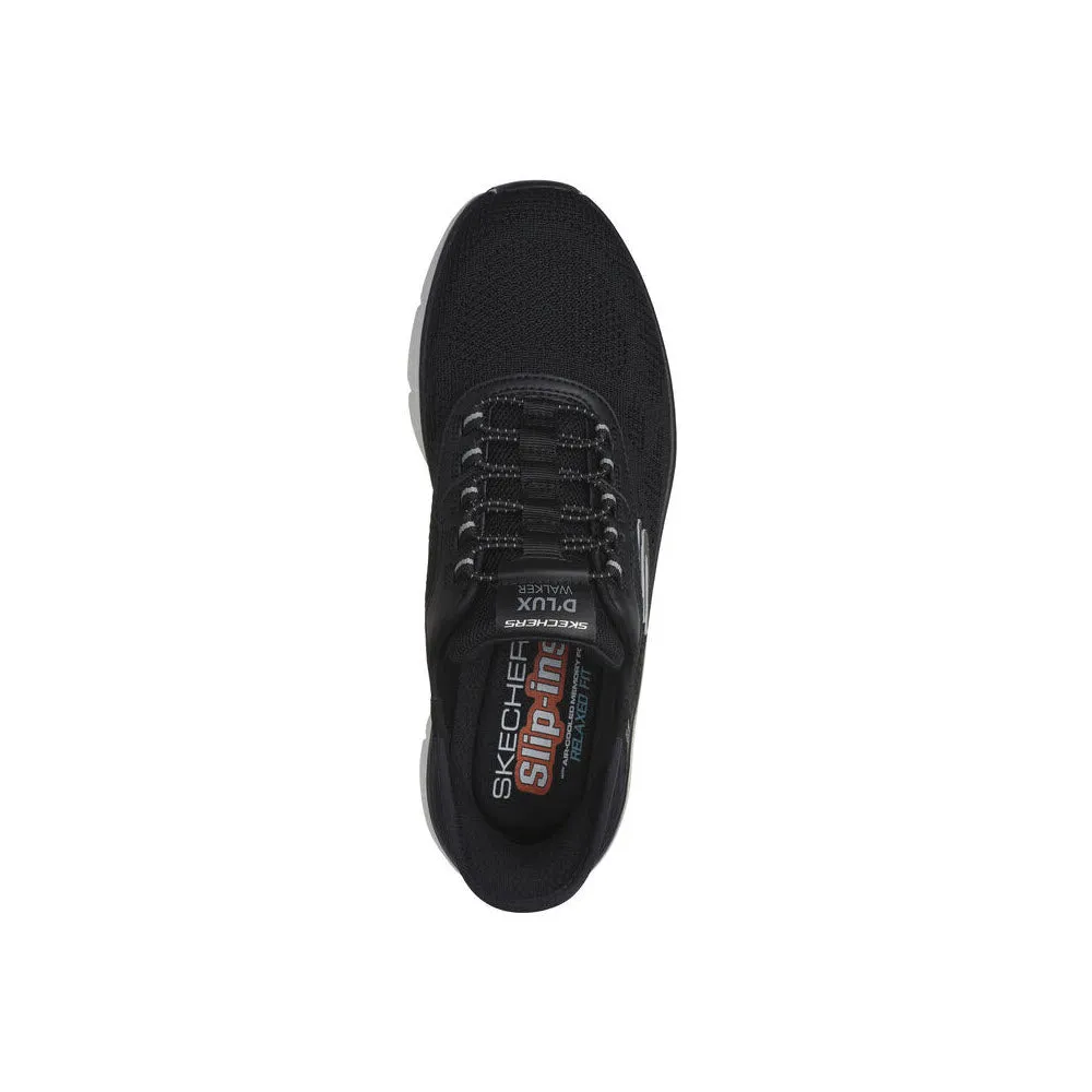 SKECHERS SLIP IN D'LUX WALKER REZINATE KNIT 2.0 BLACK/GRAY - MENS