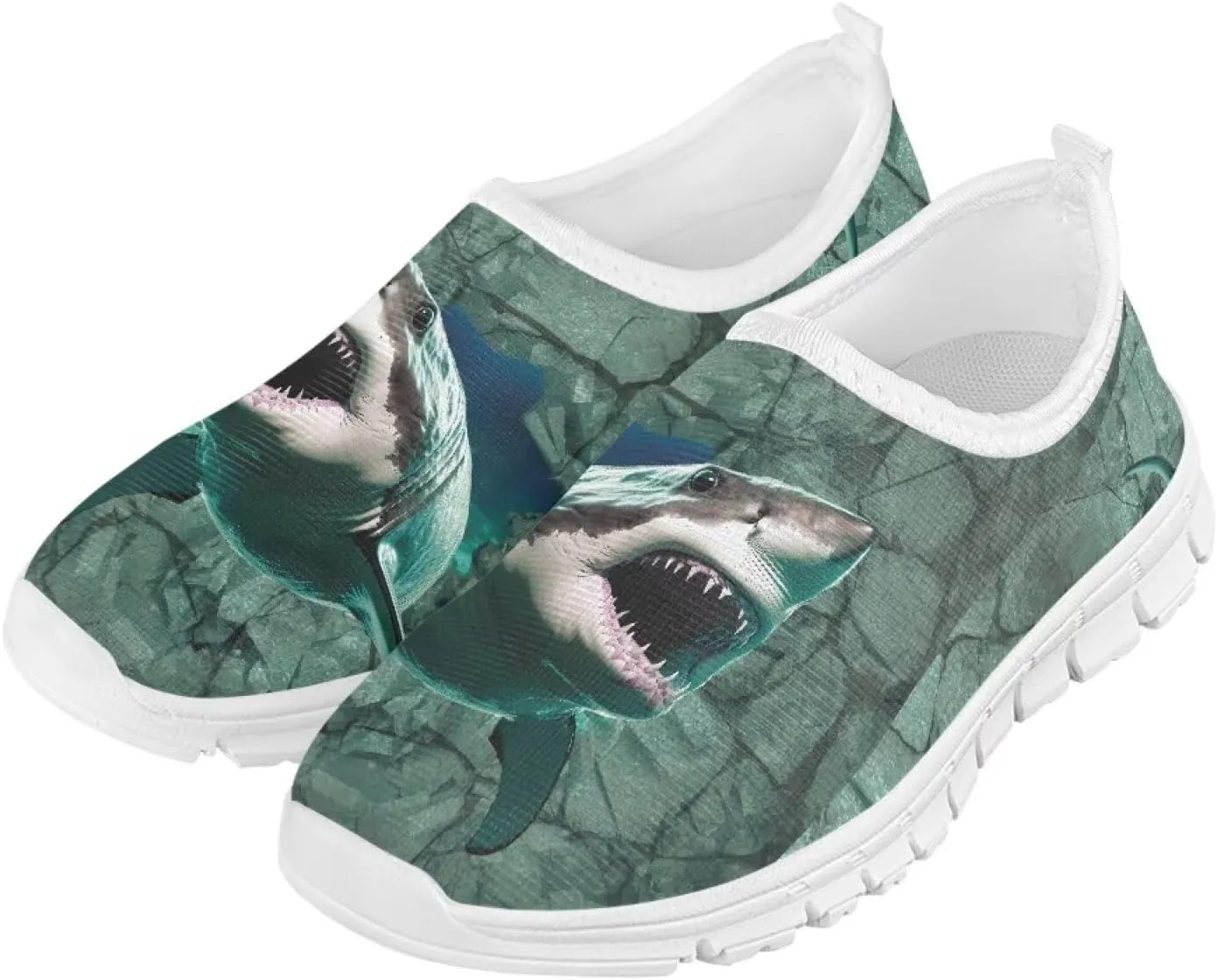TODIYADDU Children's Running Shoes Non-Slip Tennis Shoes Boys Girls Breathable Mesh Fashion Sports Sneaker (White)