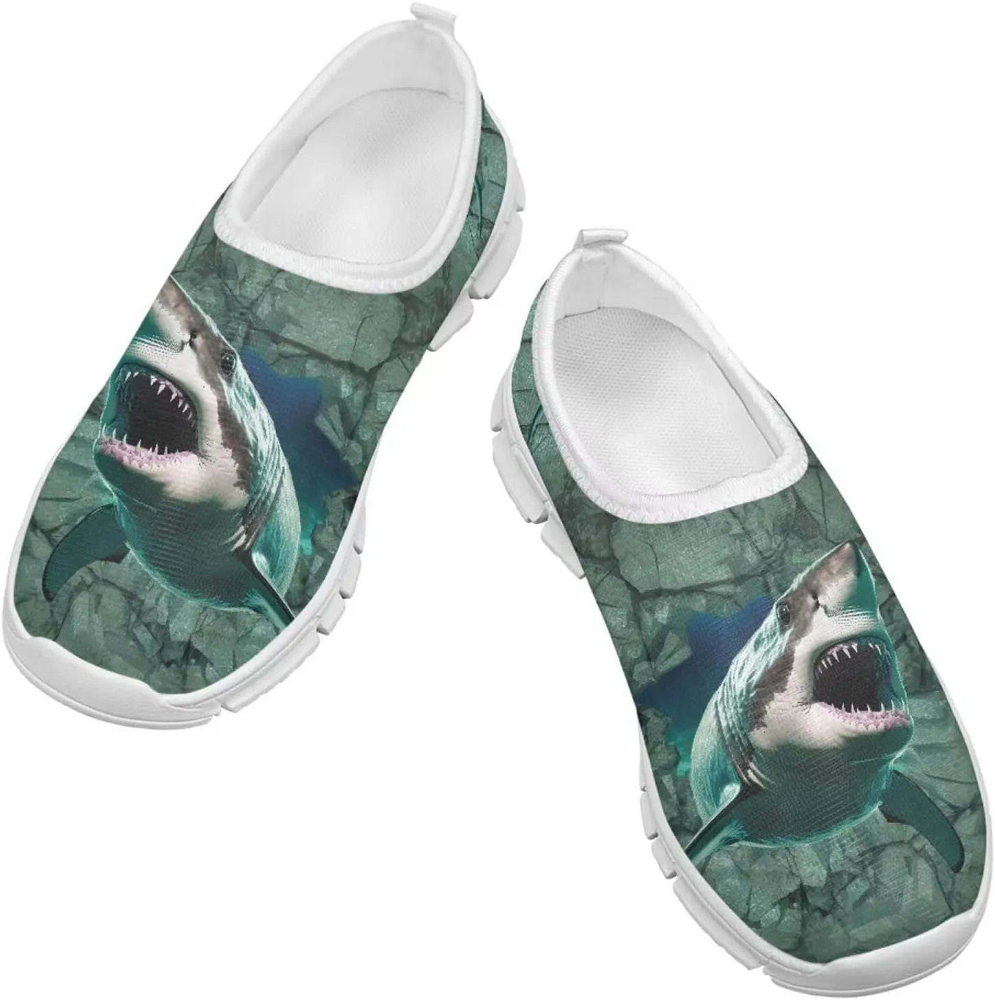 TODIYADDU Children's Running Shoes Non-Slip Tennis Shoes Boys Girls Breathable Mesh Fashion Sports Sneaker (White)